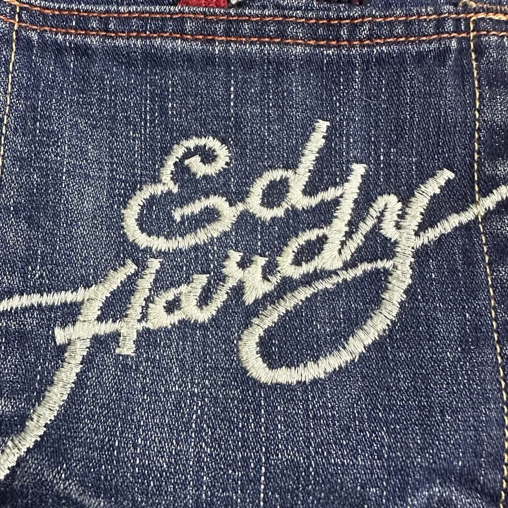 Y2K Ed Hardy Jeans Mens 31x32 Death Before Dishonor Eagle Tattoo Embroidered